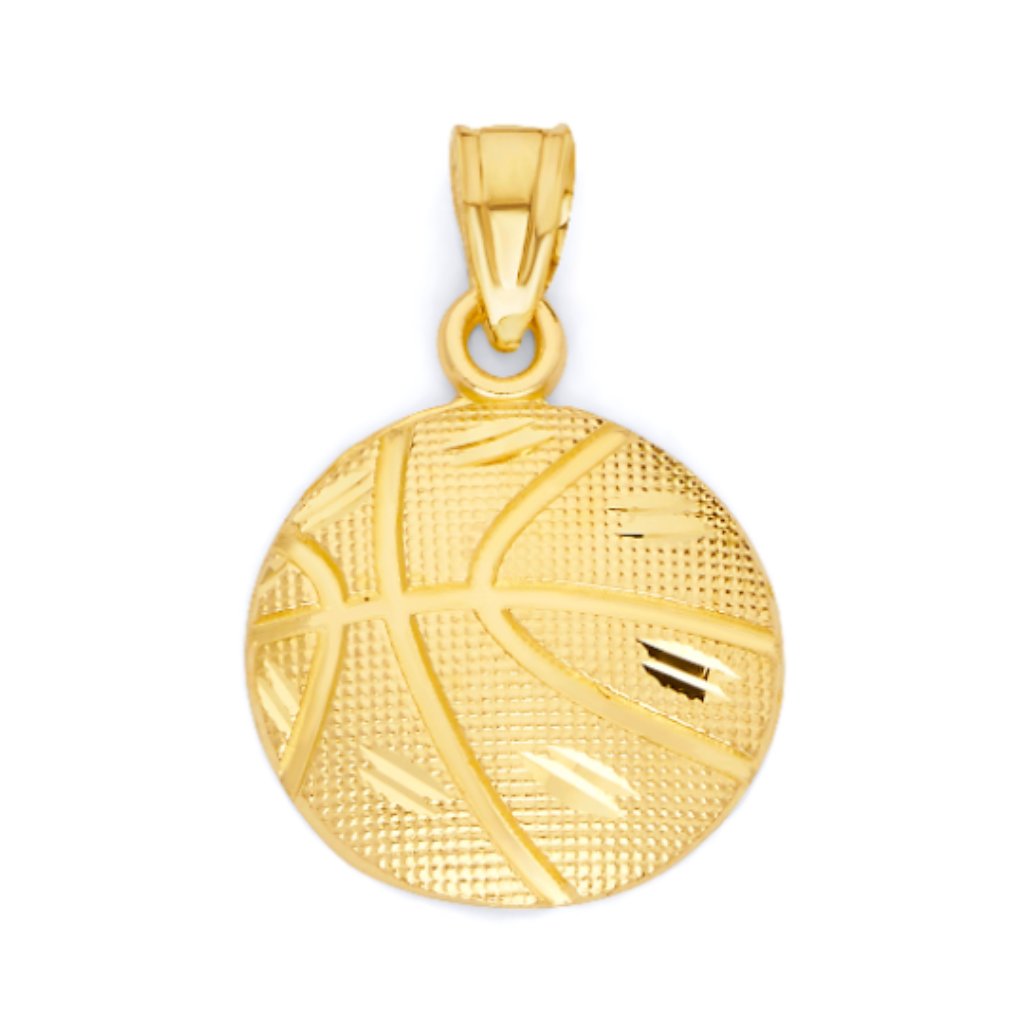 10k Gold Basketball Pendant, Sports Jewelry Gift